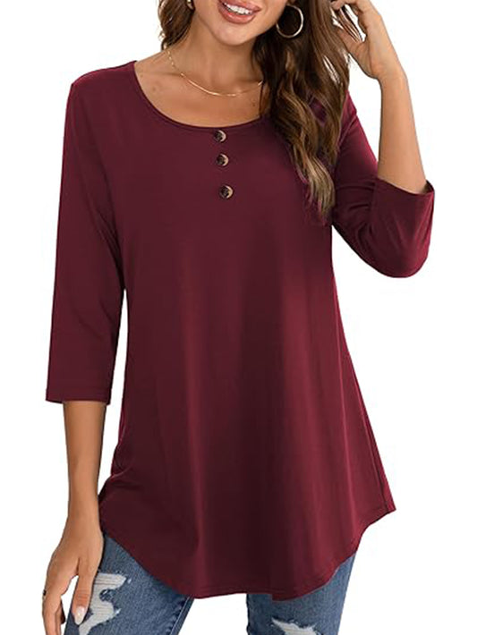 Floral Print Plus Size Crewneck T-Shirt for Women